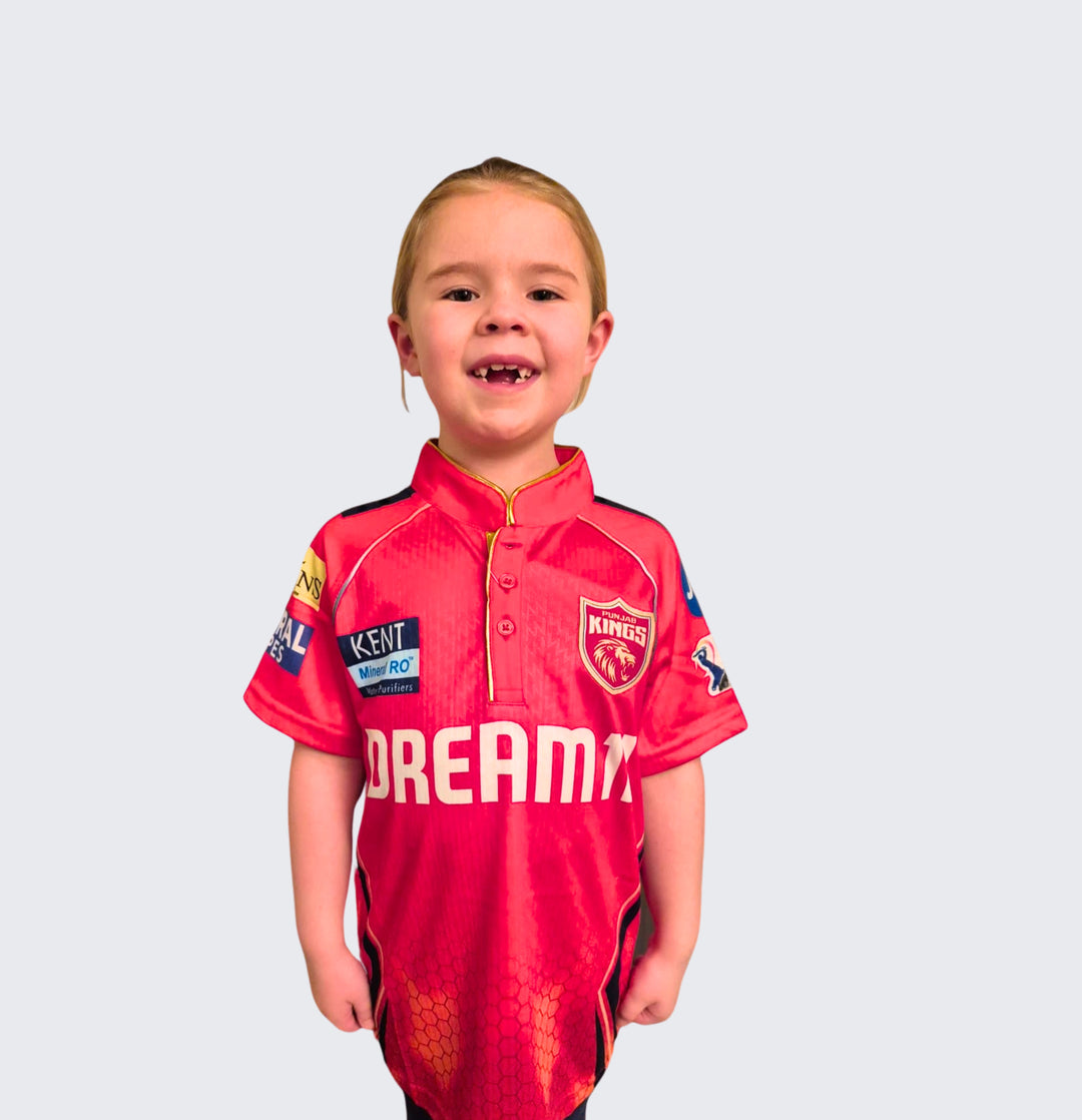Kids 2024 Punjab Kings Official Match Jersey – Mystery Cricket